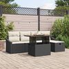 vidaXL Conjunto de sof&aacute; de jard&iacute;n 6 pcs Negro rat&aacute;n sint&eacute;tico