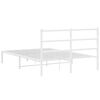 vidaXL Estructura cama sin colchón con cabecero metal blanco 140x190cm