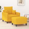 vidaXL Sill&oacute;n con taburete tela amarillo claro 60 cm