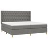 vidaXL Cama box spring colch&oacute;n y luces LED tela gris claro 200x200 cm