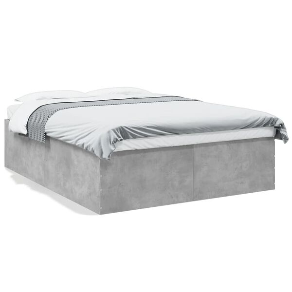 vidaXL Estructura de cama madera de ingenier&iacute;a gris hormig&oacute;n 150x200cm