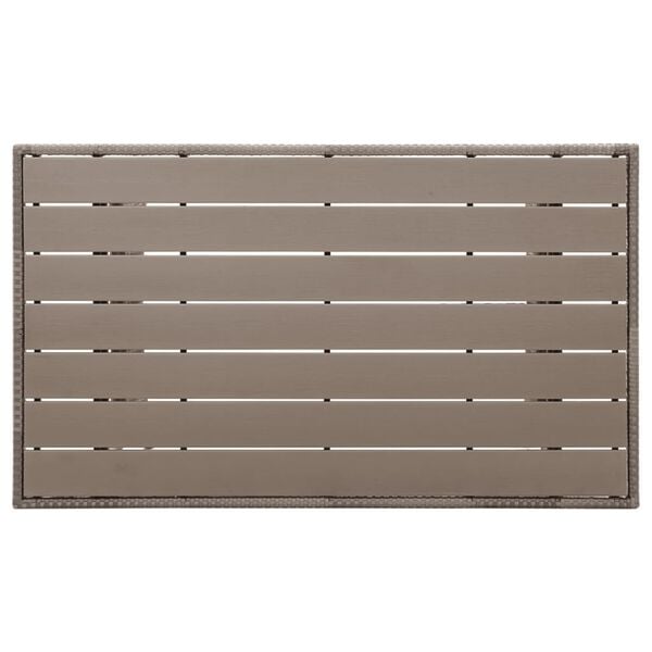 vidaXL Mesa de jard&iacute;n rat&aacute;n sint&eacute;tico gris 120x70x66 cm
