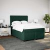 vidaXL Cama box spring con colch&oacute;n terciopelo verde oscuro 140x190 cm