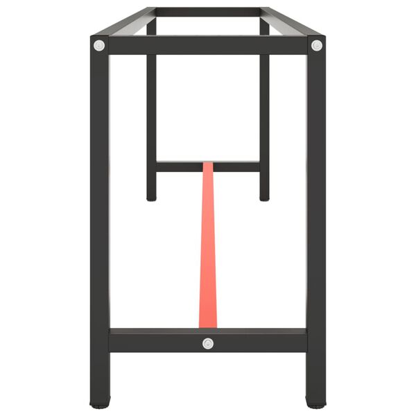 vidaXL Estructura banco de trabajo metal negro y rojo mate 210x50x79cm