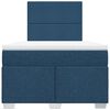 vidaXL Cama box spring con colch&oacute;n tela azul 120x190 cm
