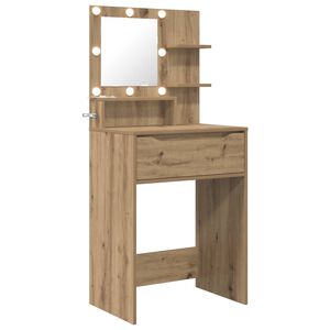 vidaXL Mesas de tocador de dormitorio Roble artisan 60 x 39,5 x 135 cm