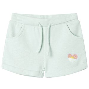 vidaXL Pantalones cortos infantiles con cord&oacute;n verde menta claro mixto 116