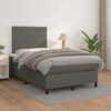 vidaXL Cama box spring con colch&oacute;n cuero sint&eacute;tico gris 120x190 cm