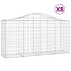 vidaXL Cestas de gaviones 8 uds forma de arco hierro 200x50x100/120cm
