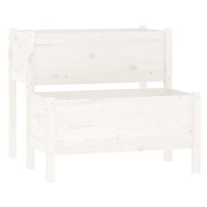 vidaXL Jardinera madera maciza de pino blanco 84,5x84x75 cm