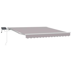 vidaXL Toldo Retr&aacute;ctil Manual Gris Claro 300 x 250 cm Tela y acero