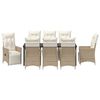 vidaXL Conjunto de Comedor de Jardín 9 pcs Beige ratán sintético