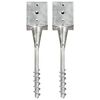 vidaXL Picas de tierra 2 uds acero galvanizado plateado 12x12x56 cm