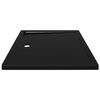 vidaXL Plato de ducha rectangular negro ABS 80x90 cm
