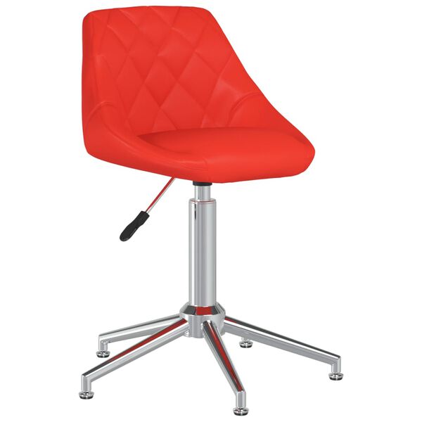 vidaXL Silla de oficina giratoria de cuero sint&eacute;tico rojo