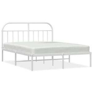 vidaXL Estructura cama sin colch&oacute;n con cabecero metal blanco 140x190cm