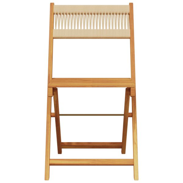 vidaXL Juego de bistro de 3 piezas polipropileno y madera maciza beige