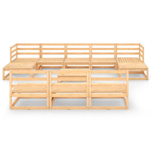 vidaXL Juego de muebles de jard&iacute;n 11 piezas madera maciza de pino