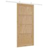 vidaXL Puerta Corredera Marr&oacute;n 93 x 202 cm Madera de pino macizo