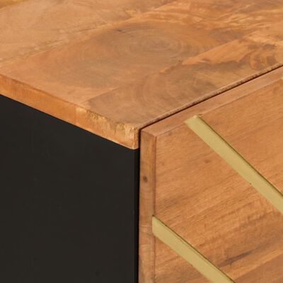 vidaXL Mueble auxiliar madera maciza mango marrón/negro 40x33,5x75 cm