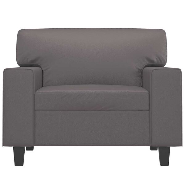 vidaXL Sill&oacute;n cuero sint&eacute;tico gris 60 cm