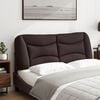 vidaXL Cabecero de cama acolchado Hvar tela marr&oacute;n oscuro 120 cm