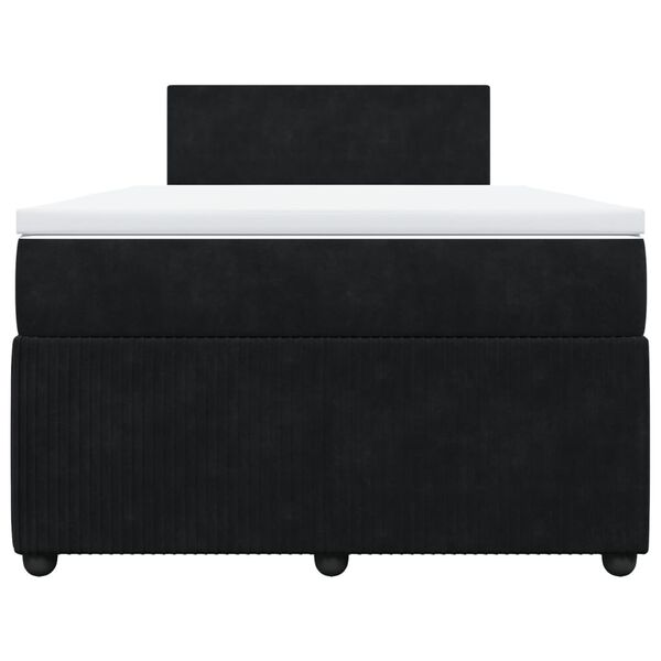 vidaXL Cama box spring con colch&oacute;n terciopelo negro 120x190 cm