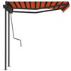 vidaXL Toldo manual retr&aacute;ctil con postes naranja y marr&oacute;n 3,5x2,5 m