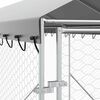 vidaXL Perrera de exterior con toldo acero galvanizado plata 2x10x2,5m