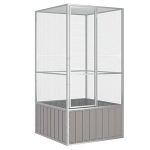 vidaXL Jaula de p&aacute;jaros acero galvanizado gris 111x107x211,5 cm