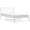 vidaXL Estructura cama sin colch&oacute;n con cabecero metal blanco 107x203cm