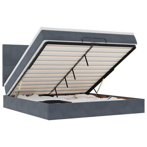 vidaXL Estructura cama otomana colchones terciopelo gris oscuro
