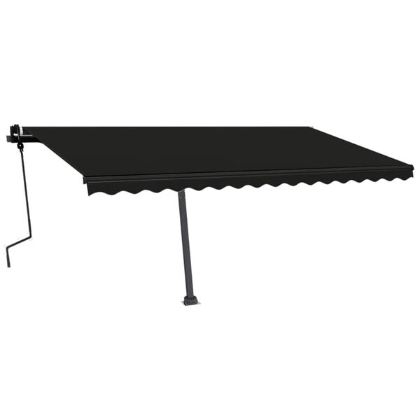 vidaXL Toldo de pie retr&aacute;ctil manual gris antracita 450x300 cm
