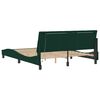 vidaXL Estructura de cama con LED sin colch&oacute;n Hanko terciopelo verde oscuro 160x200cm