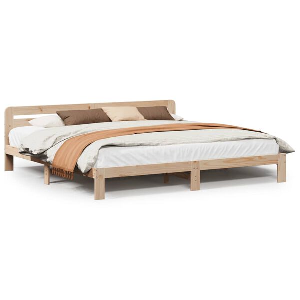 vidaXL Estructura de cama sin colch&oacute;n madera maciza de pino 180x200 cm