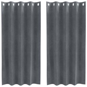 vidaXL Cortinas 2 uds. Gris Claro 140 x 175 cm Terciopelo
