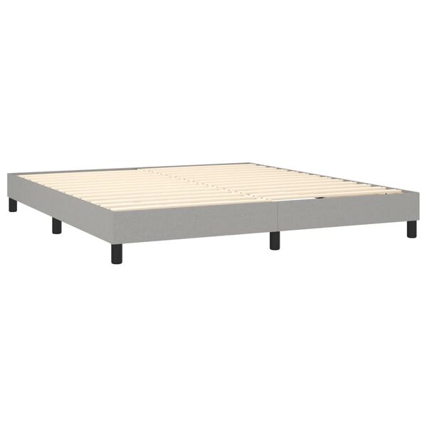 vidaXL Cama box spring con colch&oacute;n tela gris claro 160x200 cm