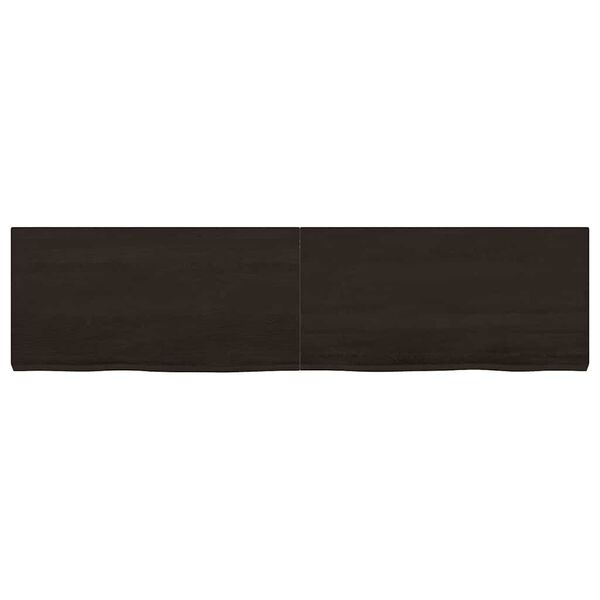vidaXL Estante pared madera roble tratada marrón oscuro 120x30x(2-4)cm