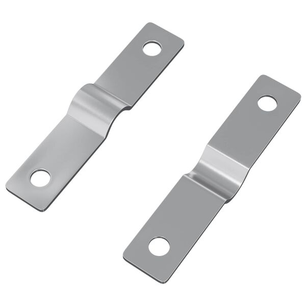 vidaXL Placa de Impacto 2 pcs Plateado 50 x 10 x 1,2 mm Hierro