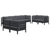 vidaXL Juego de muebles de jardín 8 pzas y cojines madera maciza pino