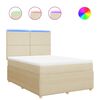 vidaXL Cama box spring con colch&oacute;n tela color crema 140x190 cm