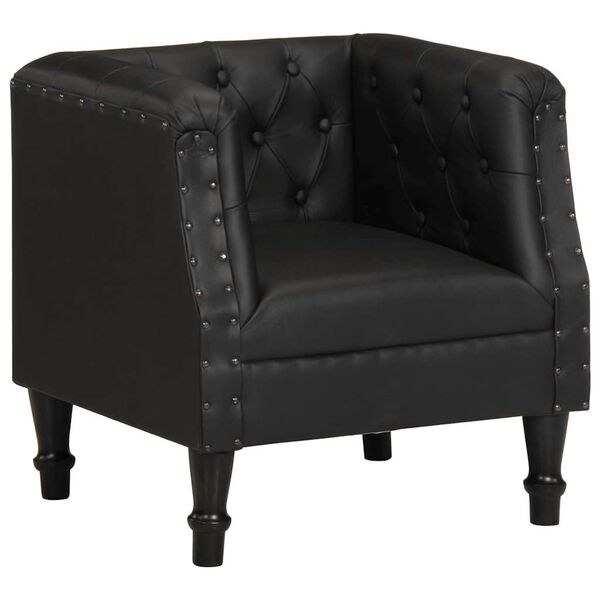 vidaXL Sillón de cuero auténtico negro