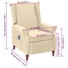 vidaXL Sillón de masaje reclinable de tela crema