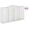 vidaXL Cestas gaviones 11 uds forma de arco hierro 300x50x160/180 cm