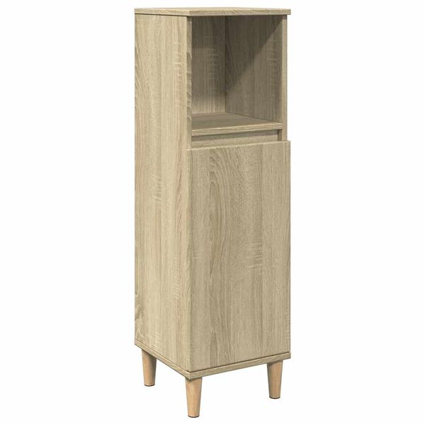 vidaXL Armario de ba&ntilde;o madera contrachapada roble Sonoma 30x30x100 cm