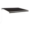 vidaXL Toldo autom&aacute;tico LED sensor de viento gris antracita 450x350 cm