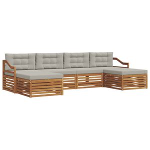 vidaXL Juegos de sof&aacute;s con coj&iacute;n 6 pcs Gris Natural y Claro