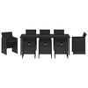 vidaXL Conjunto de Comedor de Jard&iacute;n 9 pcs Negro rat&aacute;n sint&eacute;tico