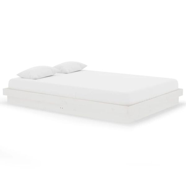 vidaXL Estructura de cama madera maciza blanca 140x200 cm