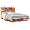 vidaXL Cama con estanter&iacute;a sin colch&oacute;n madera maciza marr&oacute;n 160x200 cm